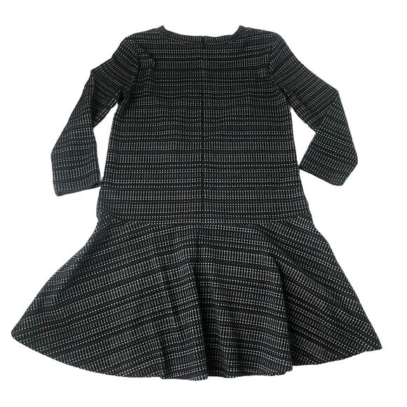 Ann Taylor LOFT Knit Dress Womens Size Medium Stretch Black Tan 3/4 Sleeve - Picture 2 of 9